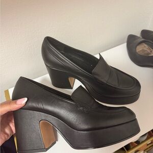 Vince Camuto Black Platform Loafers